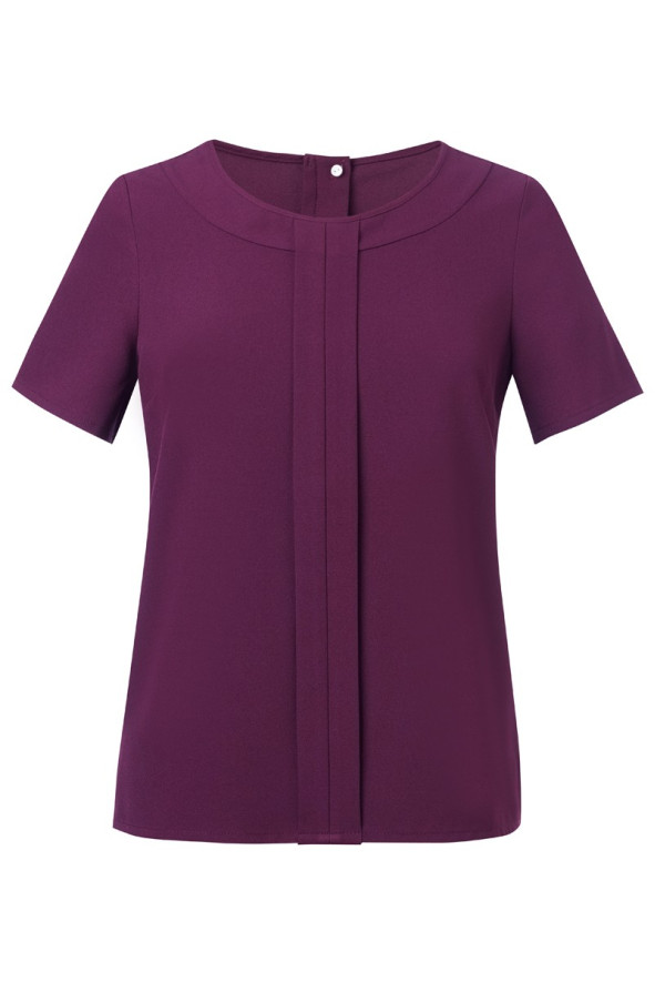 Helina Women Short Sleeve Blouse plum | Beauty Street