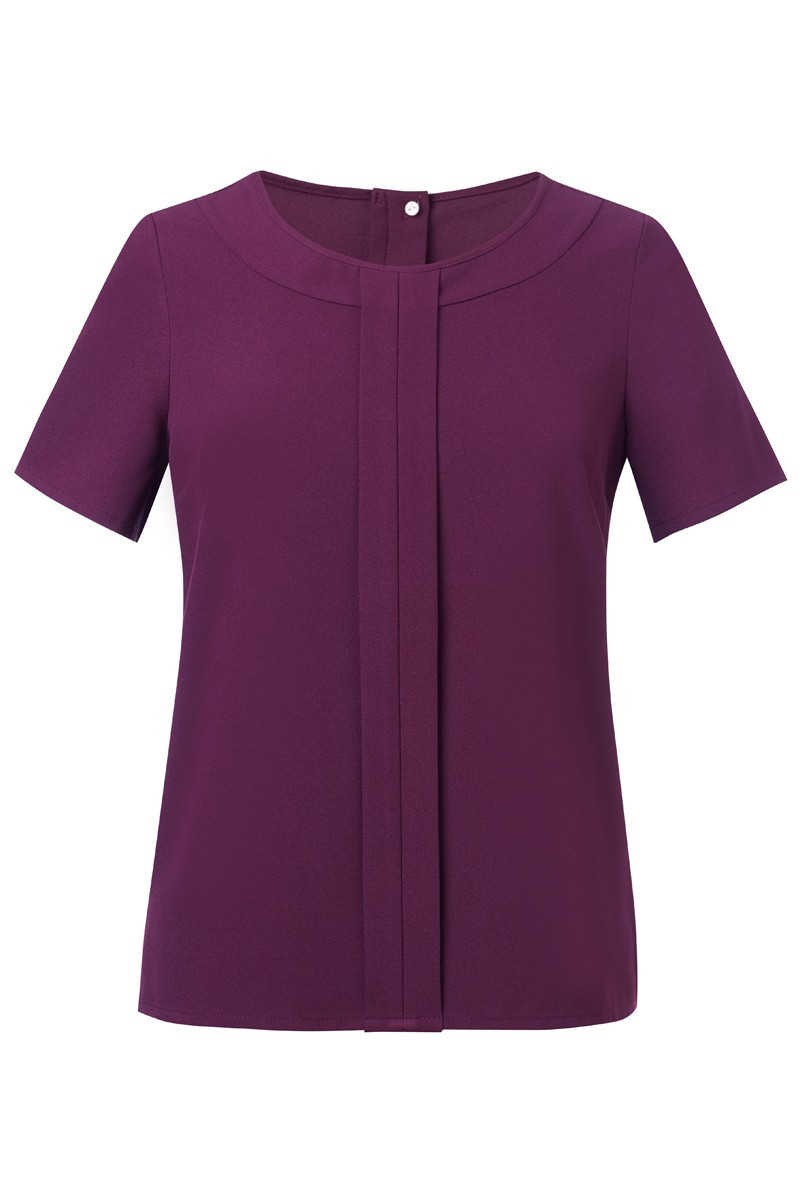 Helina Women Short Sleeve Blouse plum | Beauty Street