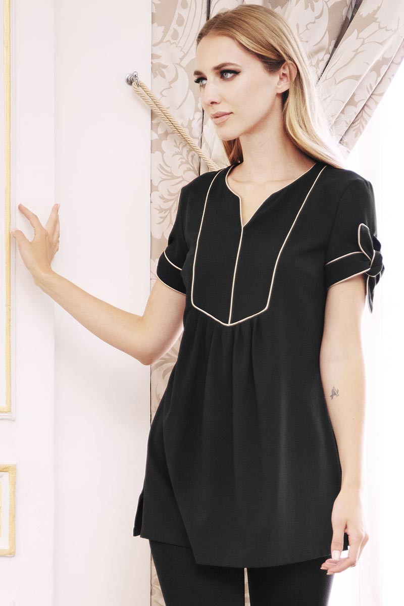 Delphe tunic black and gold