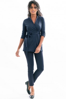 Ariane wrap over top navy blue 2