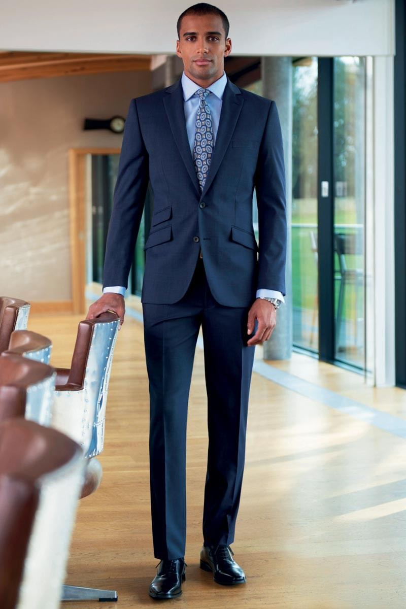 Pantalone da uomo, Cassino Prince de Galles colore: blu navy | Beauty Street