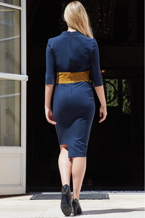 Abito, Angelina, colore: blu navy-ocra| Beauty Street