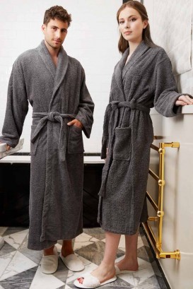 Praline ladie's bathrobe grey 1