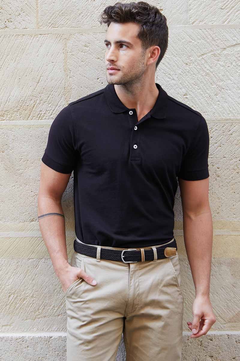 NOA men's short-sleeved polo top black