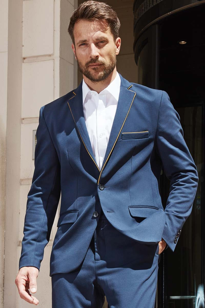 Giacca da uomo, Parklane, colore: blu navy-ocra | Beauty Street