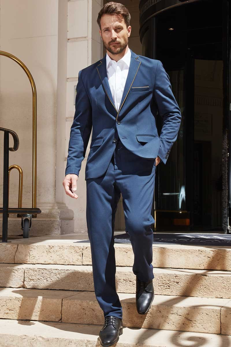Giacca da uomo, Parklane, colore: blu navy-ocra | Beauty Street