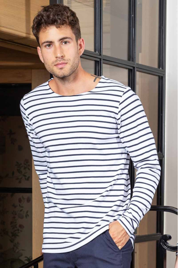 Maglia marinara, da uomo, Atlantic, colore: bianco-blu navy | Beauty Street