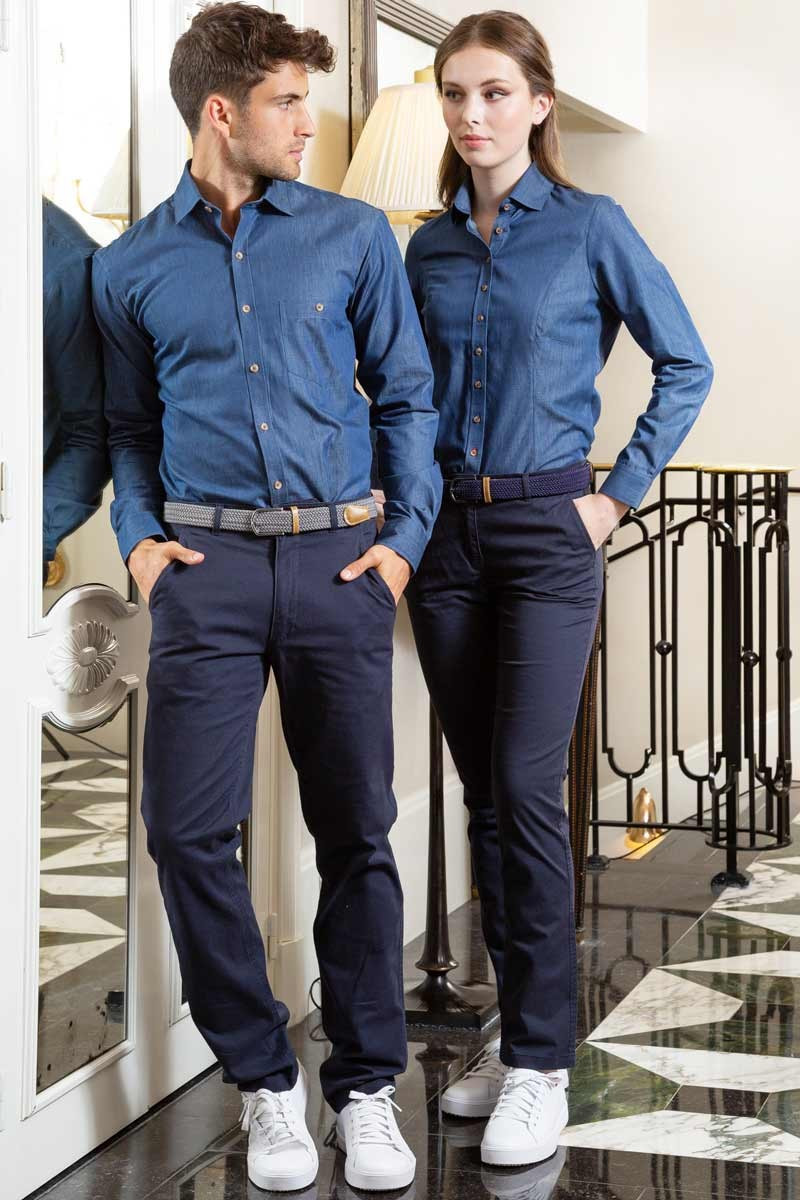 Pantalone chino, da uomo, Miami, colore: blu navy | Beauty Street