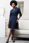 Neroli 3/4 Length Sleeve Dress navy blue