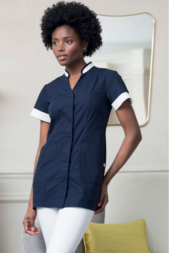 Women's navy housekeeper tunic - Tunic Aurelia