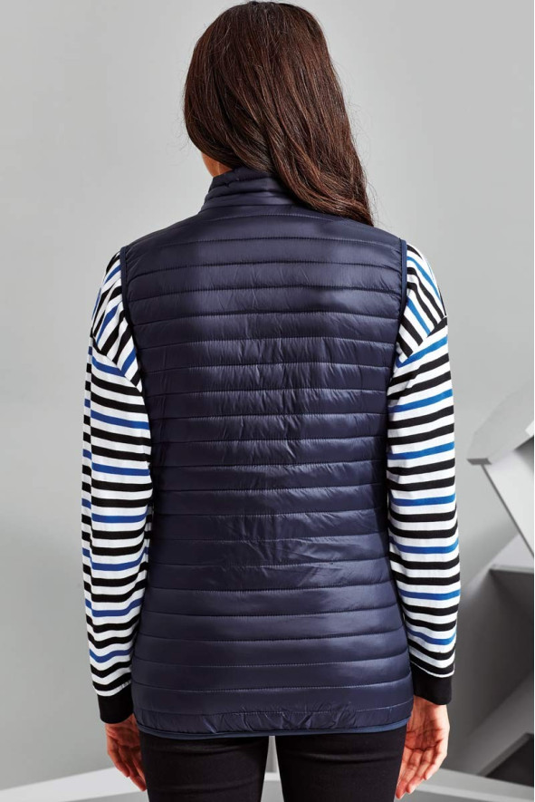 Women's padded jacket sleeveless jacket navy blue hotel - Padded jacket sleeveless Fineline