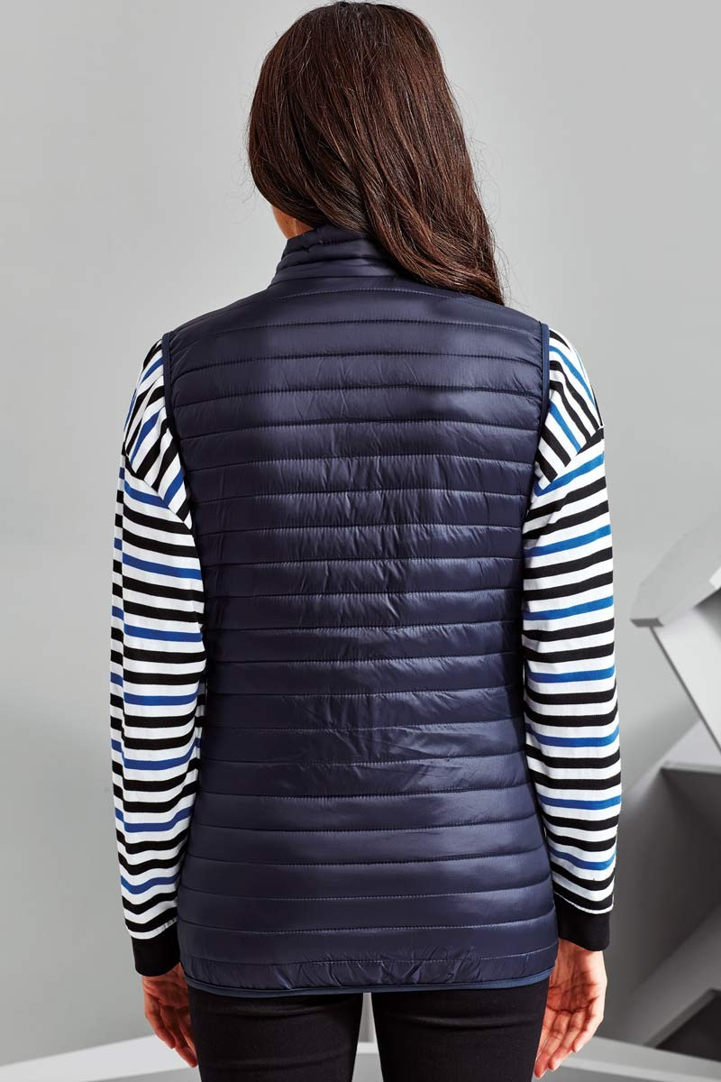 Women's padded jacket sleeveless jacket navy blue hotel - Padded jacket sleeveless Fineline
