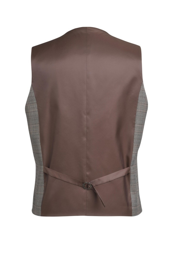 Men's grey checkered professional hospitality vest - Emilio vest