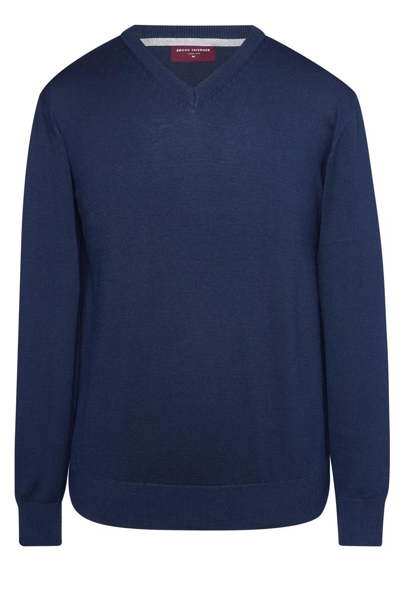 Pullover con scollo a V, da uomo, Boston, colore: blu navy | Beauty Street