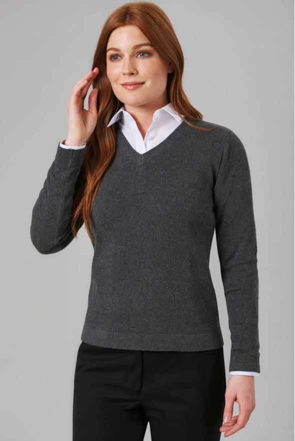 Pullover con scollo a V, da donna, Atlanta, colore: grigio antracite | Beauty Street