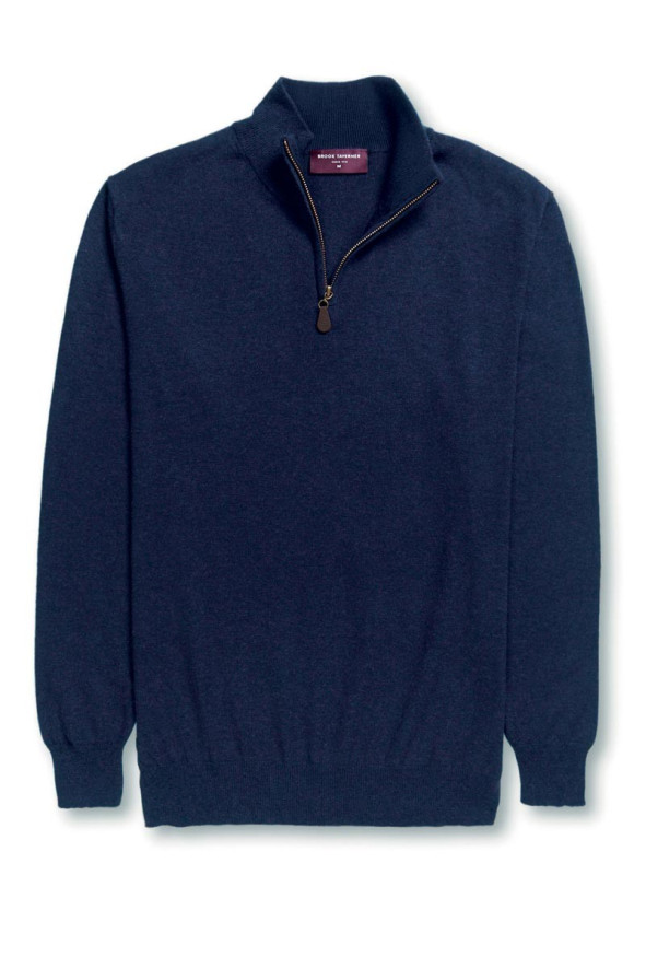Pull con scollo, con zip, da uomo, Dallas, colore: blu navy | Beauty Street