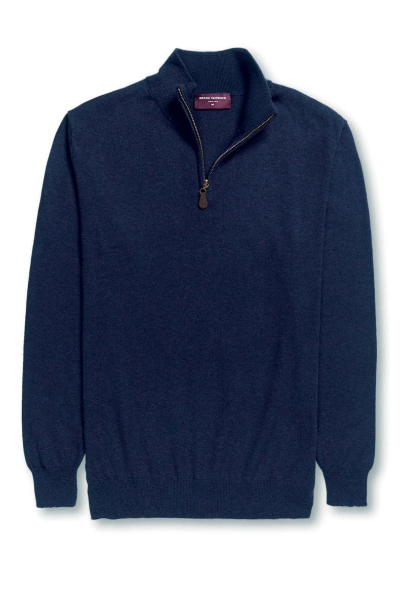 Pull con scollo, con zip, da uomo, Dallas, colore: blu navy | Beauty Street