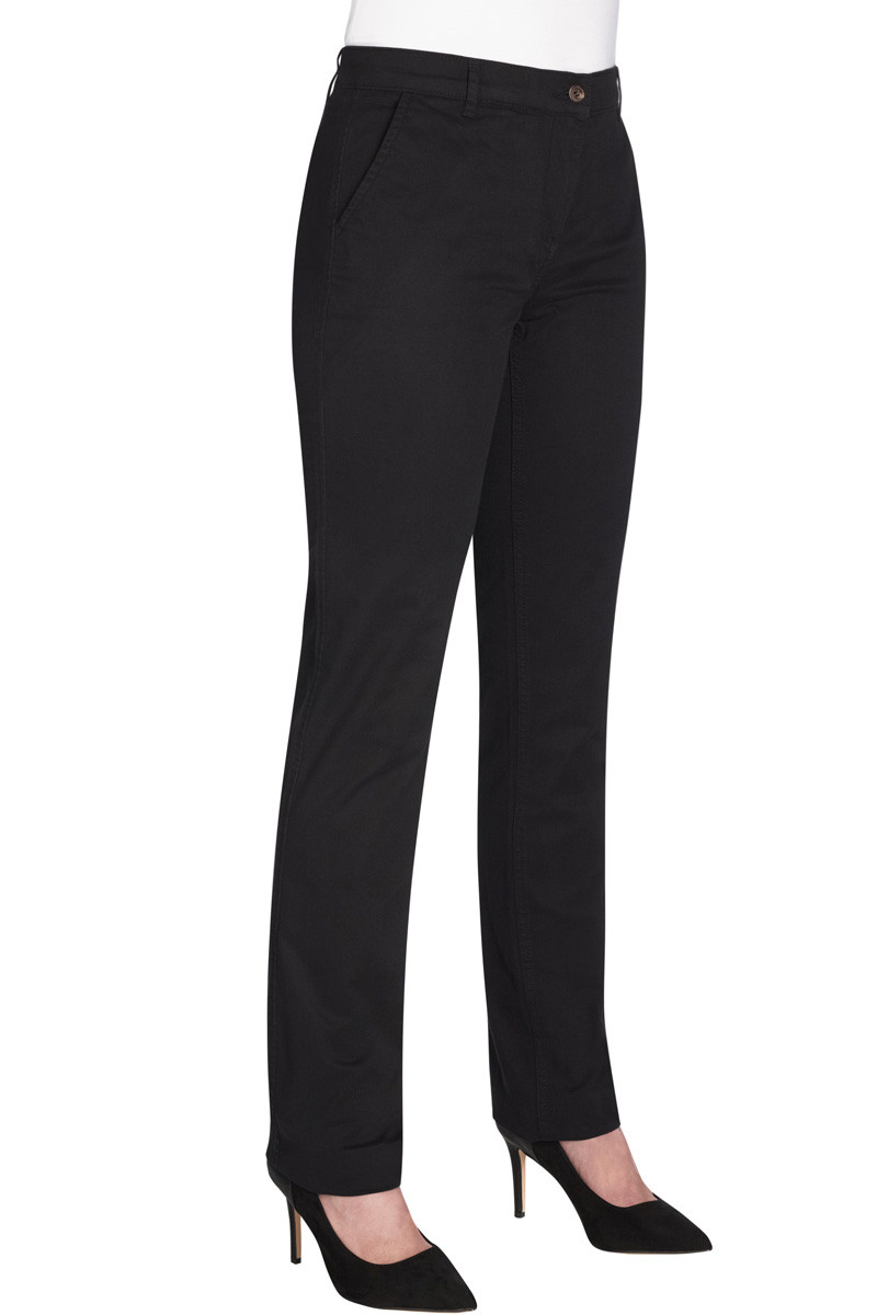 Women's Black Leo Chino pants | Beauty Street