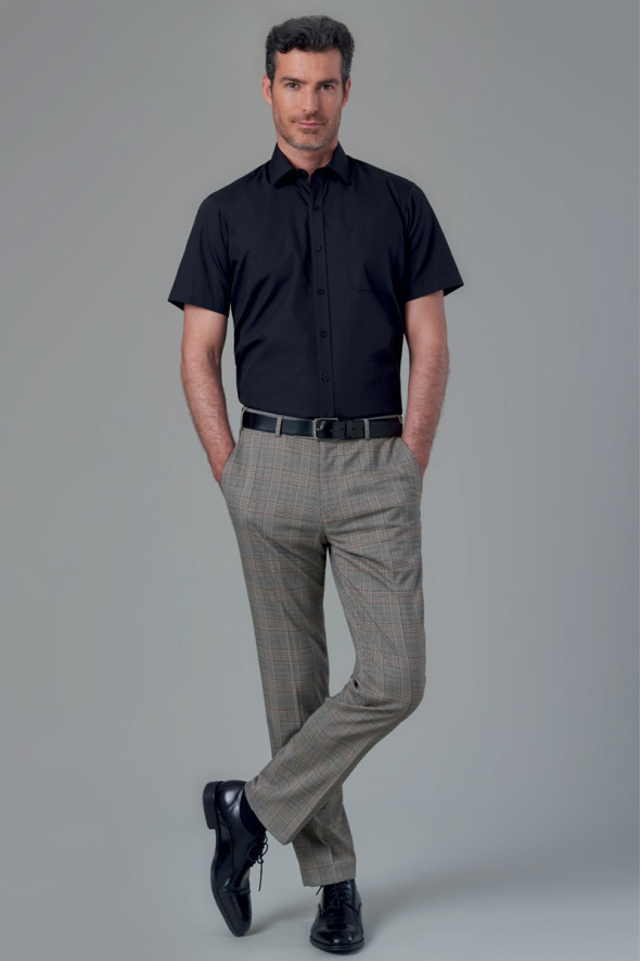 Chemise à manches courtes noire pour homme Rosello
