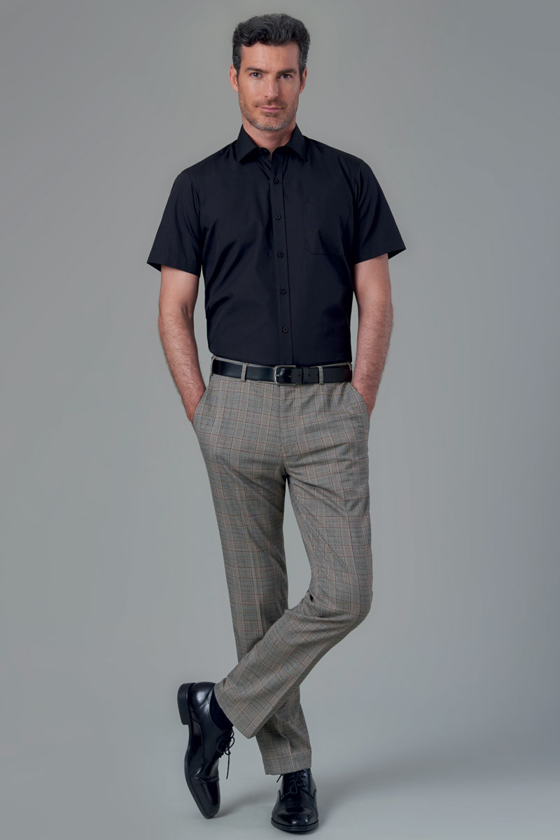 Chemise à manches courtes noire pour homme Rosello