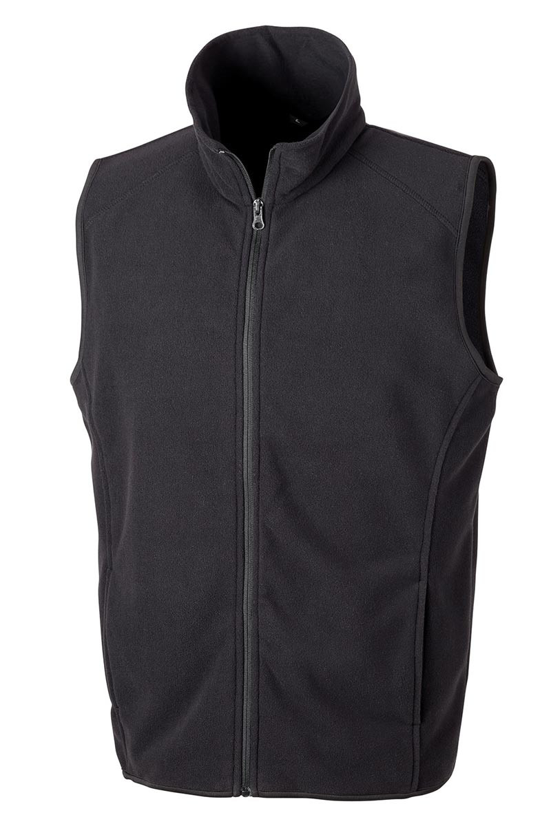 Gilet in pile nero senza maniche unisex Corey
