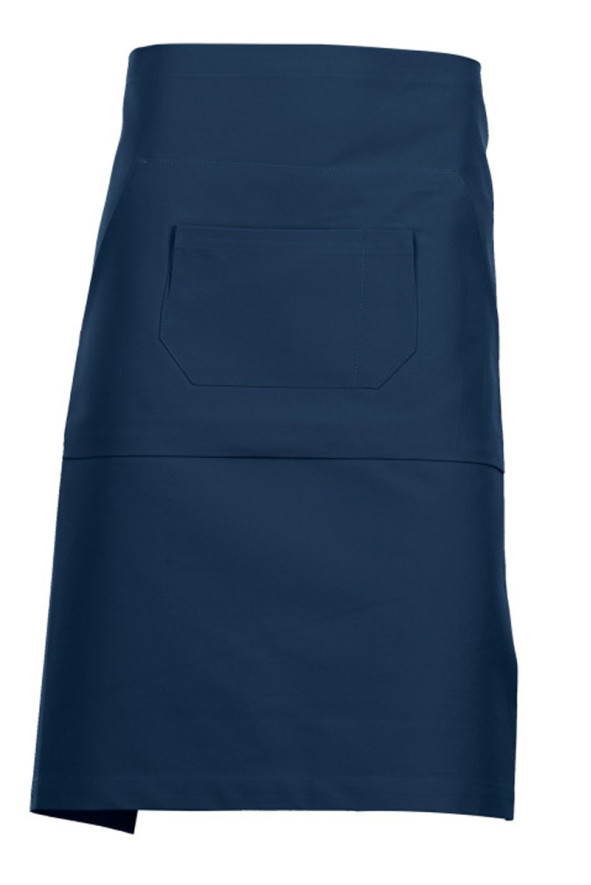 Unisex navy mid-length multi-pocket apron