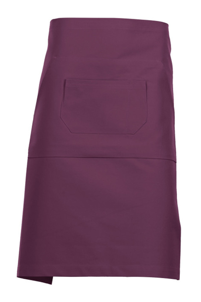 Multi-pocket mid-length burgundy apron
