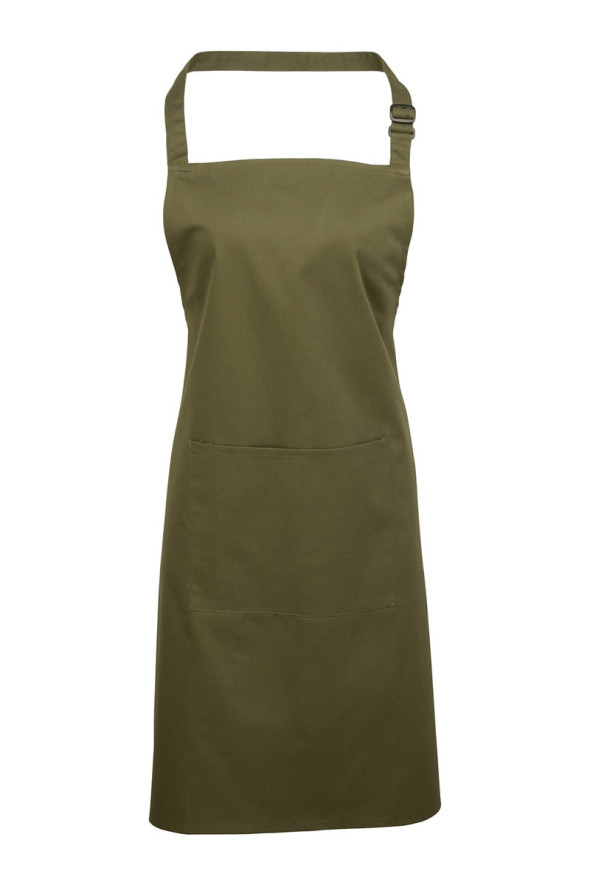 Bib apron with pocket olive green