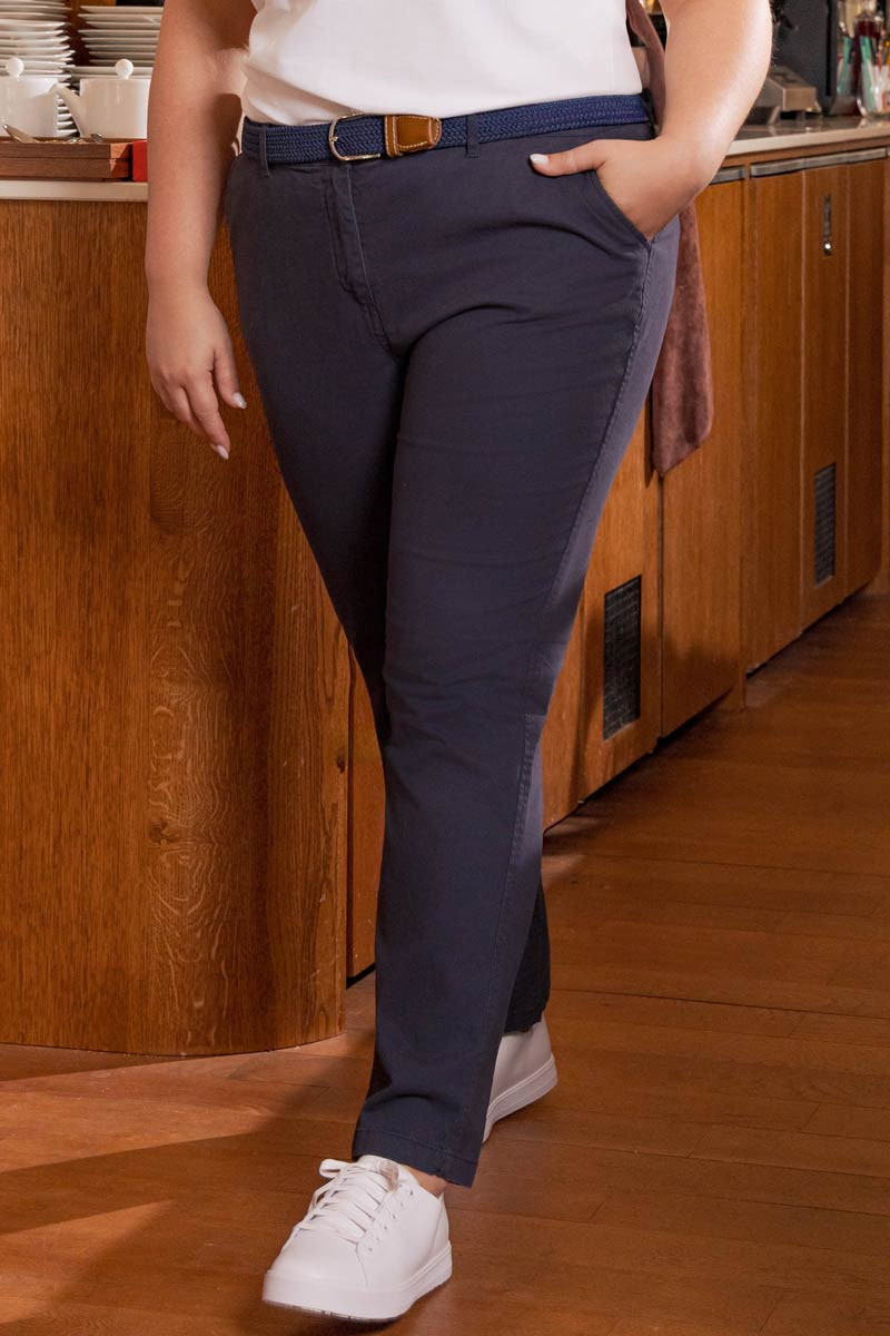 Liberty Slim Chino Trousers navy blue