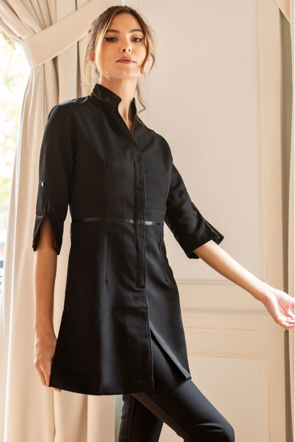 Blouse noire pour femme esthéticienne Roma
