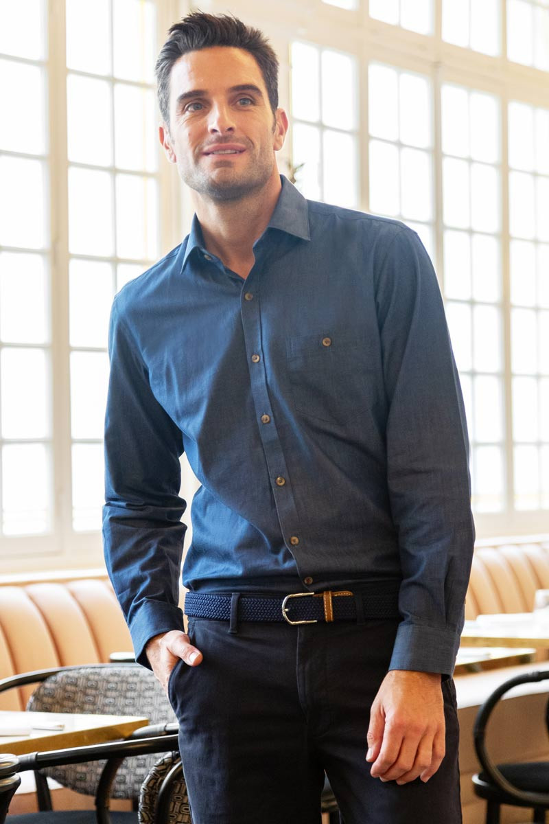 Jasper camicia da uomo blu denim