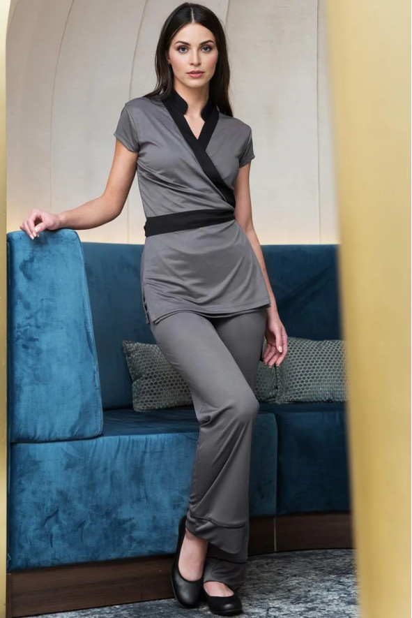 Pantalon femme gris professionnelle esthétique - Pantalon Anastasia