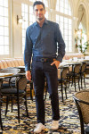 Pantalone Chino Slim Leo marine